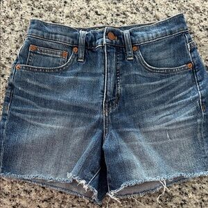 Madewell Distressed Blue Jean Shorts